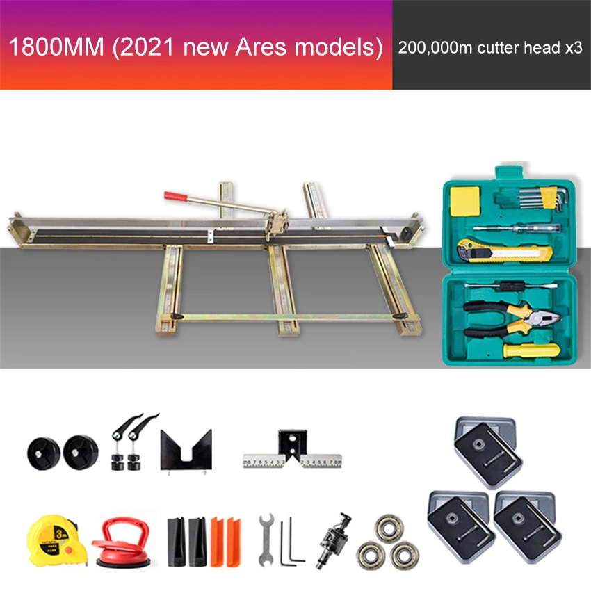 

1600mm/1800mm Manual Tile Cutter Hand-push High-precision Ceramic Tile Cutter Portable Floor Wall Tile Cutting Machine 6-15mm