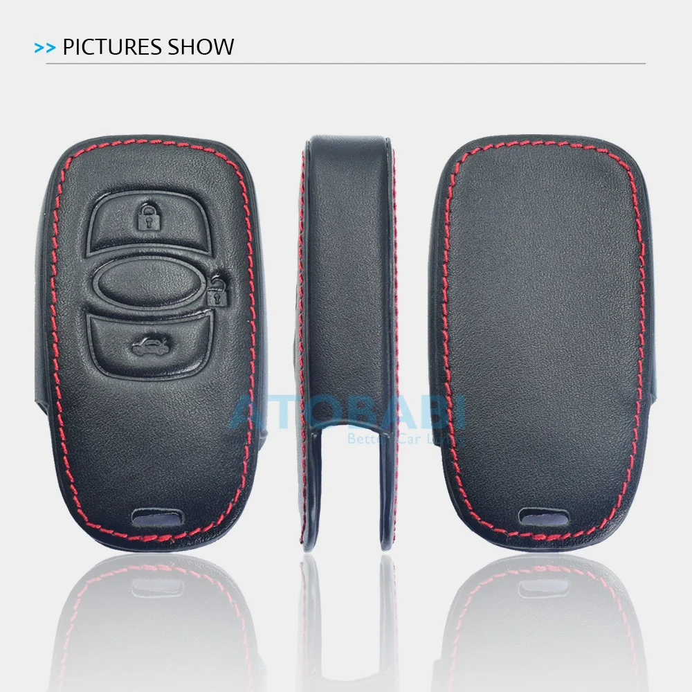 Leder-Autoschlüsselhülle für Subaru BRZ Forester Legacy Impreza XV 2018 2019 2020 Fernbedienungs-Schlüsselanhänger Schutzhülle Autozubehör. – Detail 4