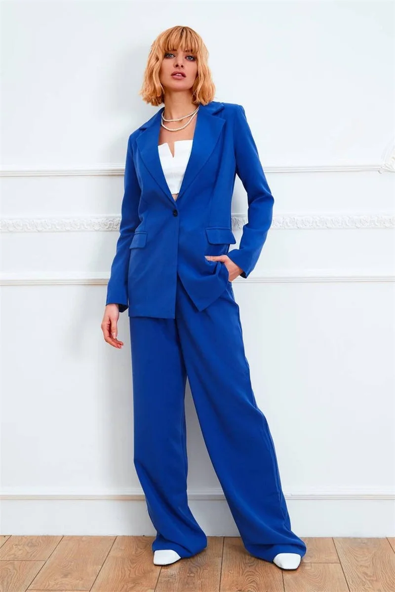 Nieuwste Fashion Vrouwen Suits Met Riem 2 Stuk Custom Made Suits Voor Meisje Formele Hoge Kwaliteit Katoen Lady Office Suits oversize