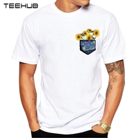 TEEHUB Men's New Fashion Pocket Full of Sunshine Design Short Sleeve T-Shirt Cool Van Gogh painting Printed Tops Hipster Tee