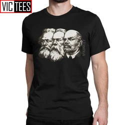 Men T-Shirt Marx Engels And Lenin The Soviet UnionTshirt Vintage Cotton Communist Communism Ussr Comrades