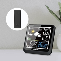 Baldr Wireless Wall Weather Station Home Color LCD Digital Temperature Humidity Monitor Moon Phase Forecast Sensor Alarm Clock