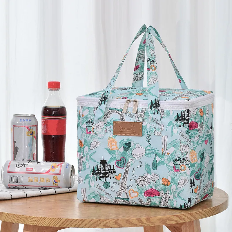 Large Capacity Insulated Lunch Box Bag Oxford Cloth Waterproof Portable Picnic Bento Thermal Cooler Bags Food Storage Container