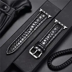 Simulation Crocodile Pattern Watch Straps for Apple Watch 8 7 6 5 4 3 SE Leather Watchbands 42/44/45/49mm 38/40/41mm for iwatch