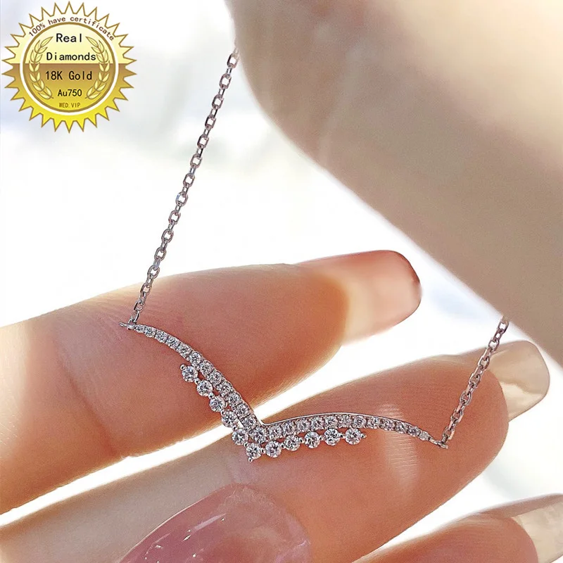 

100% 18K white gold natural diamond necklace all use 0.4ct diamond and have certificate HM047