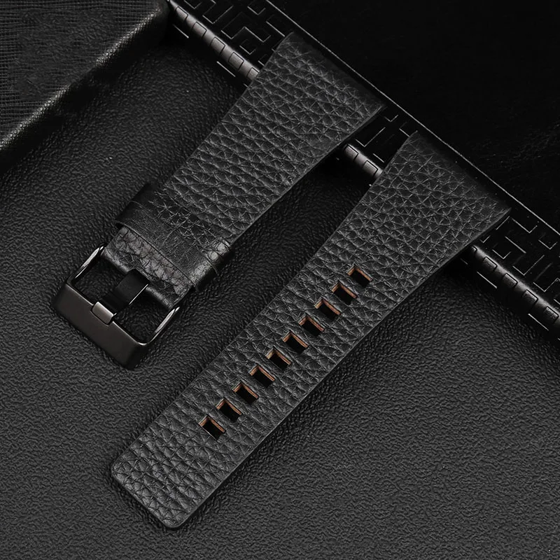 Genuine Leather watchband For Diesel DZ7396DZ1206 DZ1399 DZ1405 Watch band Litchi grain 22 24 26 27 28 30 32 34mm strap bracelet