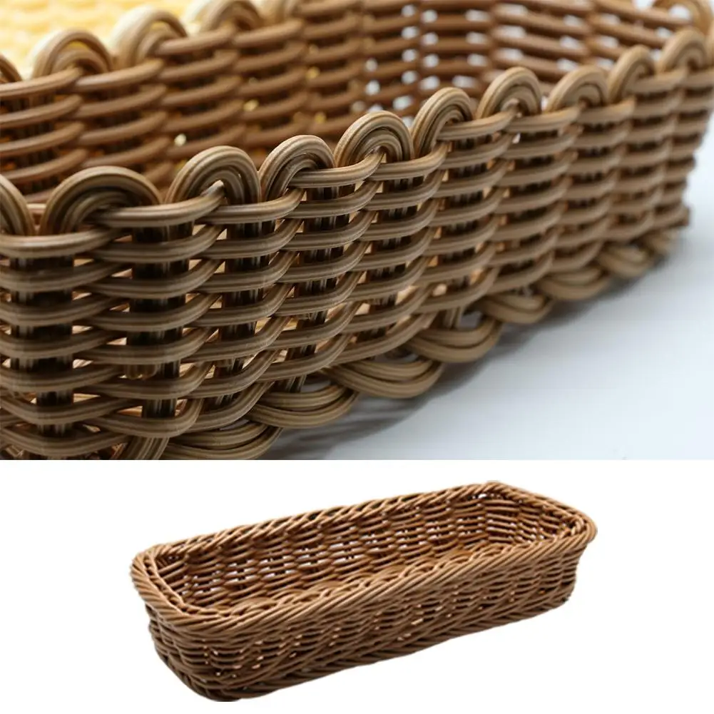 Hand-knitted Durable Drain Storage Basket Cutlery Storage Basket Fork Organizer Spoon Tableware Bread Food Container Box