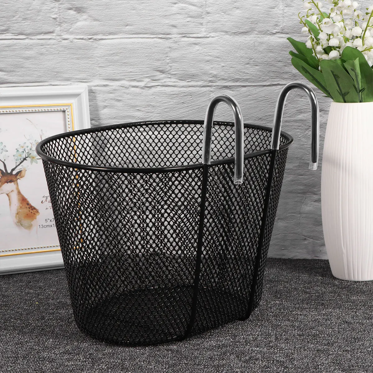 Hook Basket Durable Iron Basket Detachable Hanging Bike Basket Front Handlebar Bike Basket Random Style