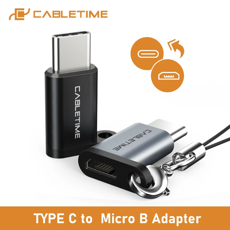 CABLETIME USB C OTG Adapter to Micro USB Female Quick Charge Converter for USB C devices Huawei Oneplus Laptop C365