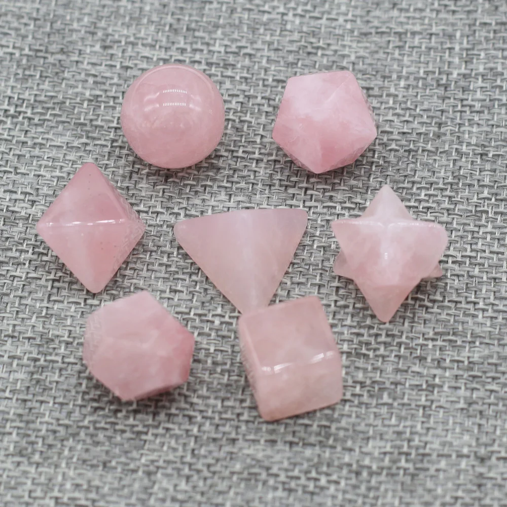 

7pcs/lot Natural Rose Quarts Beads Mix Style Natural Stone Beads for Making DIY Jewely Necklace Accessories 20x20mm