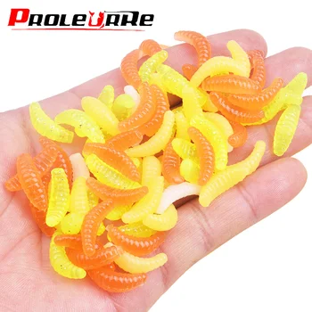 50Pcs 새우 비린내 구더기 땅벌레 벌레 부드러운 미끼 20mm 0.3g 실리콘 실물 같은 붉은 벌레 인공 미끼, 부드러운 낚시 미끼 스윔베이트 