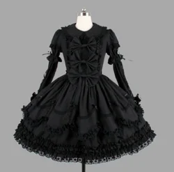kawaii girl gothic lolita op loli cosplay Gothic palace sweet lolita dress vintage lace bowknot peter pan collar victorian dress