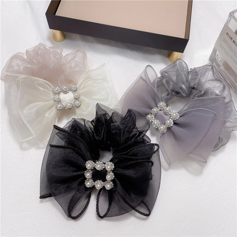 

Women Lady Fashion Elastic Hair Ring Luxury Chiffon Hair Rubber bands Rope Headbands Ties Hair Accessories for Women & Girls