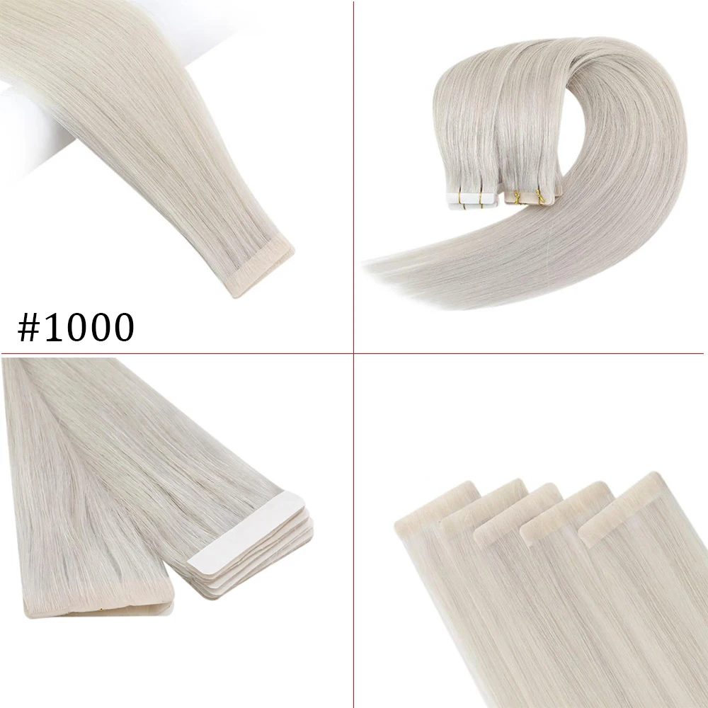 [12 Monate] Unsichtbare nahtlose Injektionsband-Haarverlängerungen, unbehandeltes Haar, weißestes Blond, 10A-Qualität, lange Nutzungsdauer – Detail 11