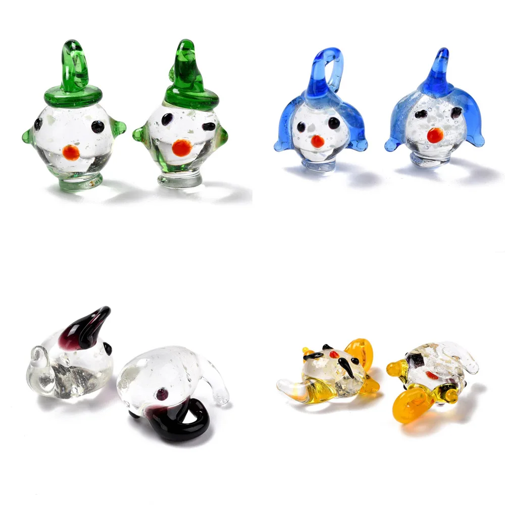 

10pcs Lovely Cartoon Animal Handmade Lampwork Beads for DIY Cute Earring Bracelet Necklace Jwelry DIY Making Accessories