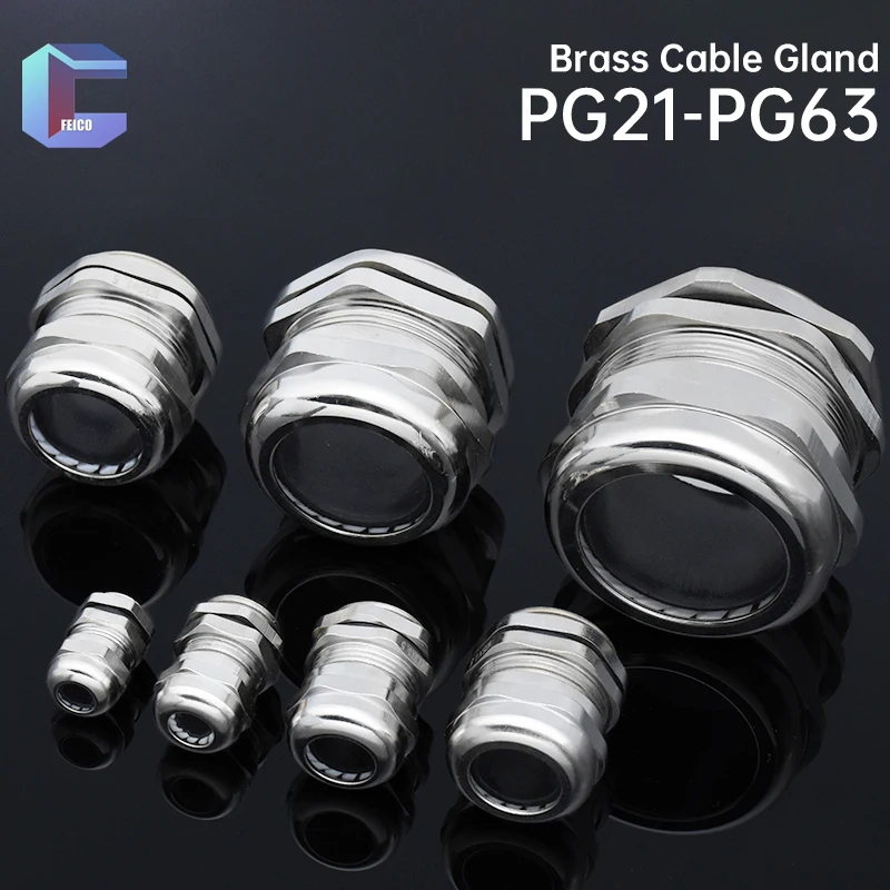 

Waterproof Connector Brass Cable Gland PG21 PG25 PG29 PG36 PG42 PG48 PG63 Wire Glanding IP68 Grand Head for 9-16mm