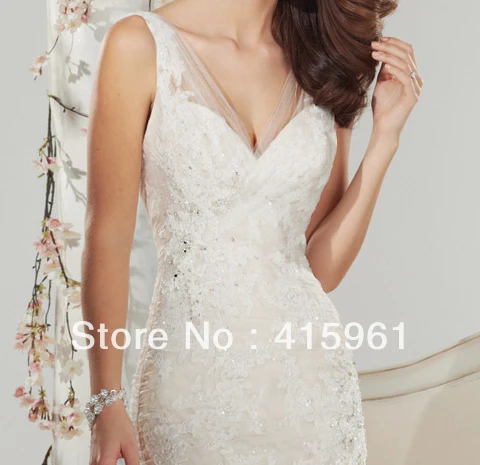 Vestido de novia Vintage con encaje y Espalda descubierta, longitud hasta el suelo, W2628, nuevo diseño, 2014