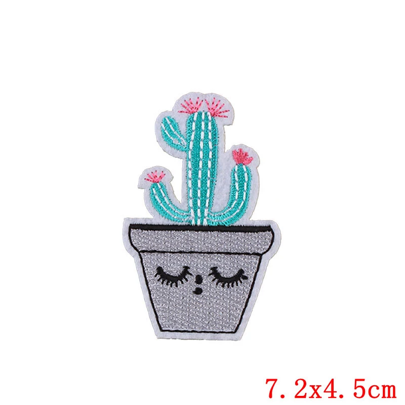 Ferro ricamato vegetale su vestiti Patch distintivi creativi fai da te toppe Cactus per abbigliamento zaino adesivi giacca da Cowboy F