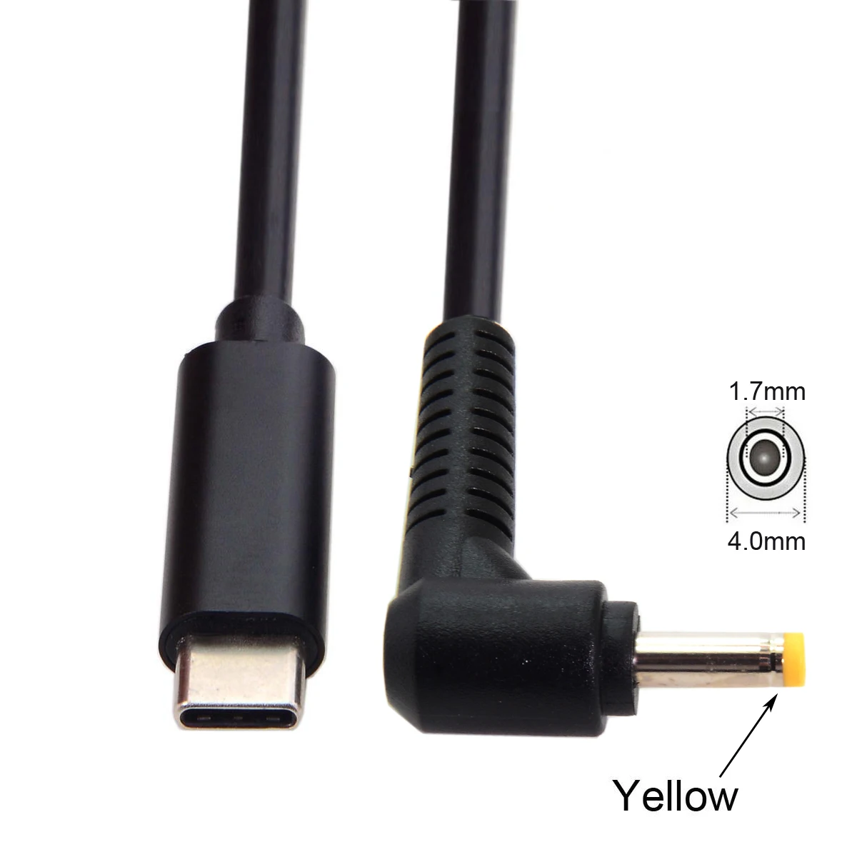 Type C USB C Input to DC 4.0*1.7mm Power PD Charge Angled Cable 6FT 1.8M for Laptop 18-20V