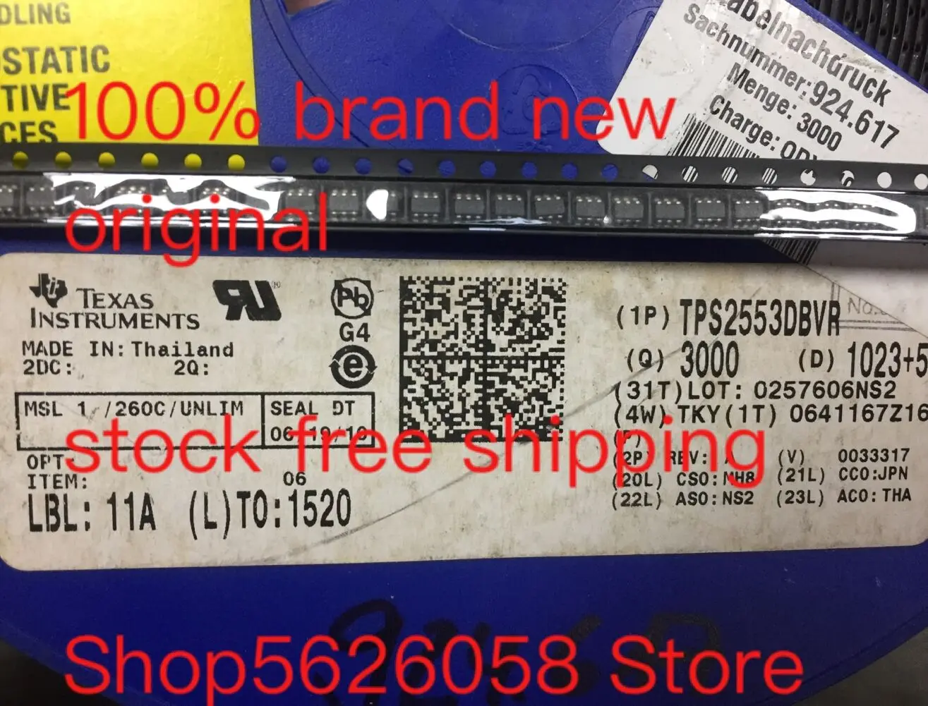 50PCS/LOT TPS2553DBVR SOT23-6 100% new original freeshipping