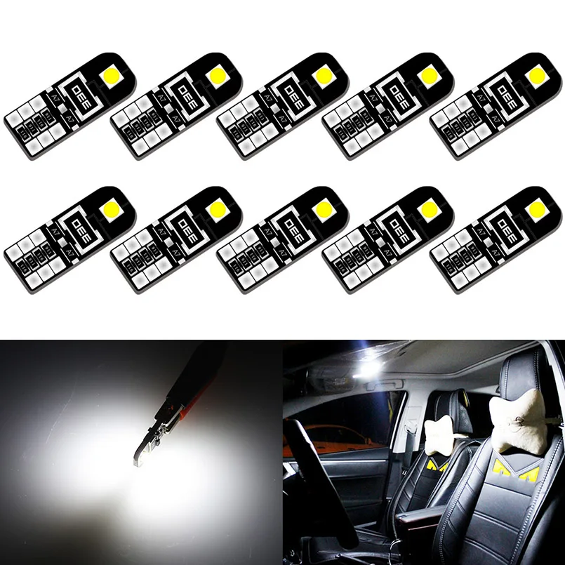 Katur 1 Pack T10 W5W led Canbus Bulbs 194 168 No Error Car LED Interior Dome Lights Parking Lights Trunk Lamps 3030SMD White 12V