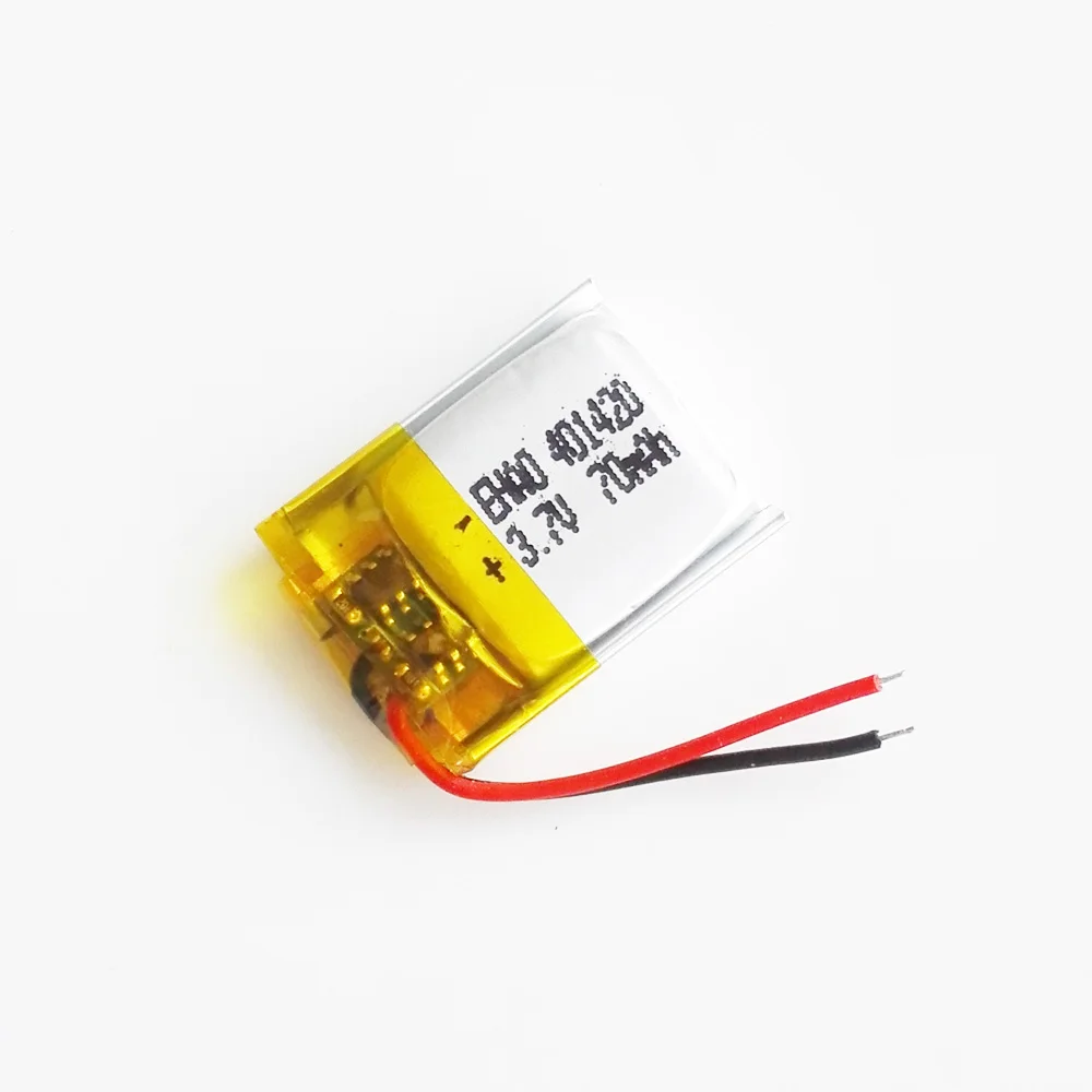 2 sztuk 3.7V 70mAh litowo-polimerowa Lipo akumulator 401420 li-poly dla MP3 GPS zestaw słuchawkowy Bluetooth słuchawki wideo pióro