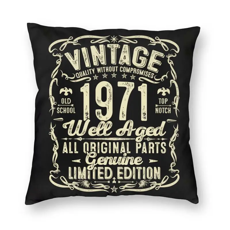 

Vintage Retro 1971 Limited Edition Cushion Cover Home Decoration 50 years old 50th Birthday For Living Room Throw Pillow Case