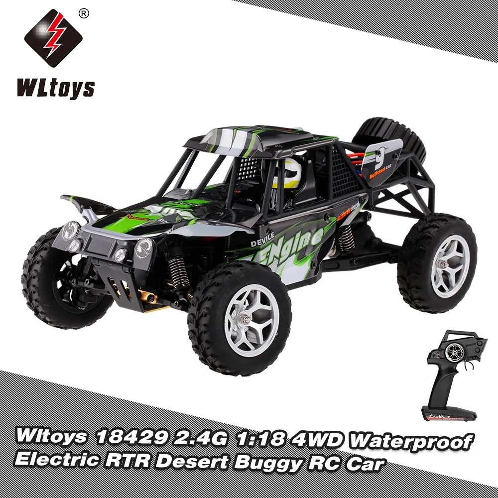 WLtoys Car 18429 2.4G RC Car 1:18 Scale 4WD Splashing Waterproof Electric RTR Desert Buggy RC Car Vehicle Model Toys SUV