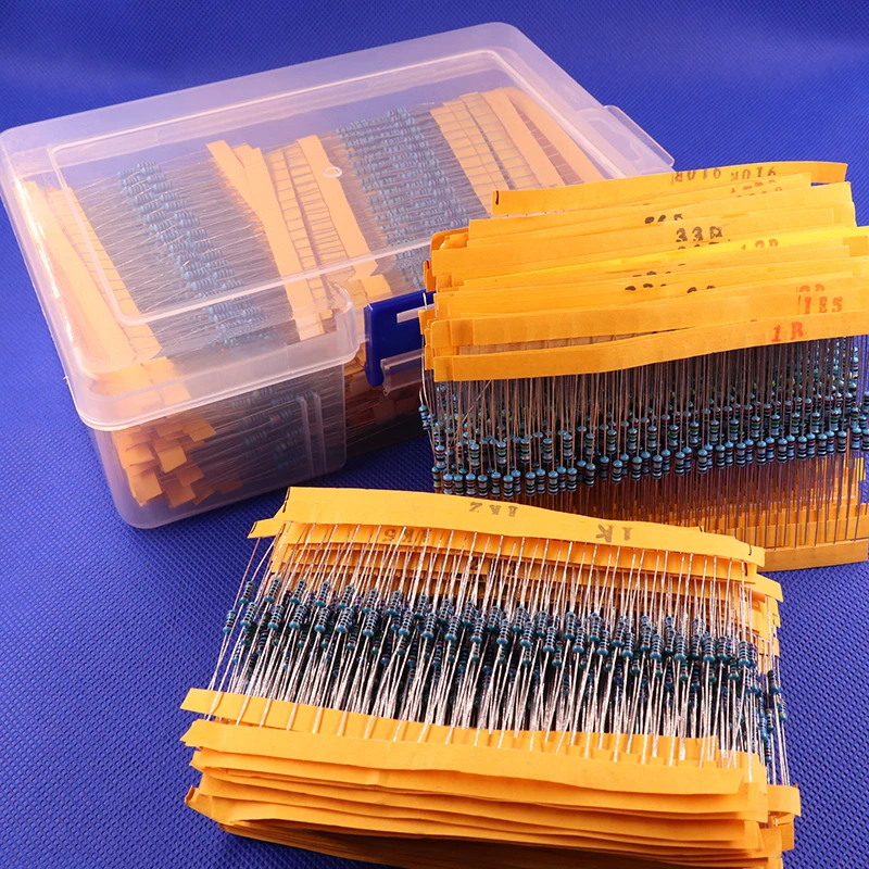 2600pcs 130 Values 1/4W 0.25W 1% Metal Film Resistors Assorted Pack Kit Set Lot Resistors Assortment Kits Fixed capacitors