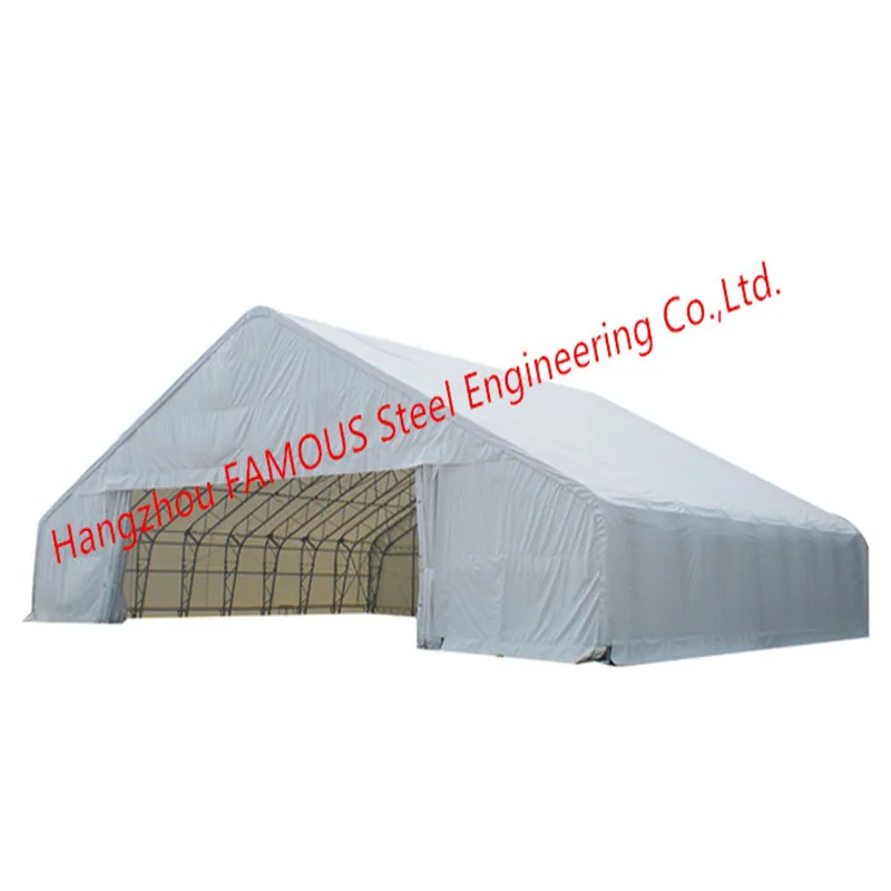 

Climbing Roof Type Metal Storage Tents Outdoor Windproof PVC Steel Framed Hangars CE Certified