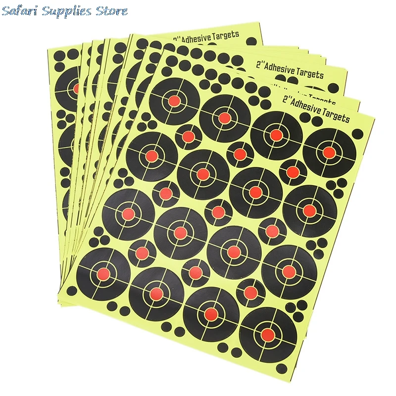 160pcs/10sheets Shooting Targets Splatter Glow Florescent Paper Target For Hunting Archery Arrow Training Shoot Accessories