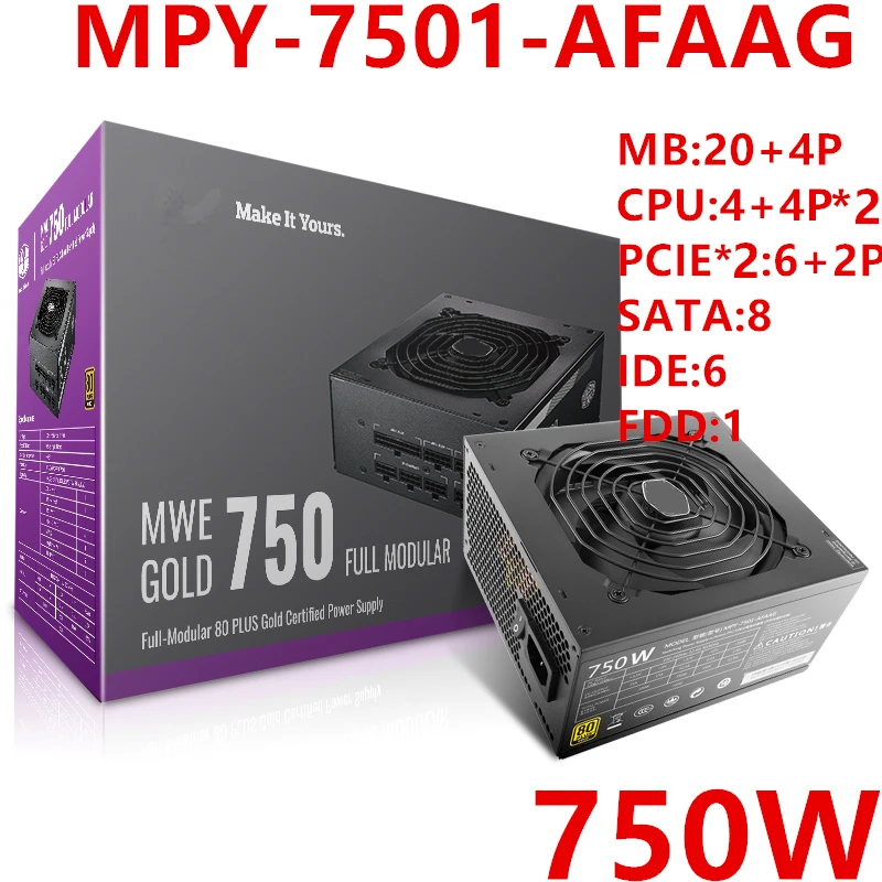 جديد الأصلي PSU ل كولر ماستر MWE GOLD 750 RTX2080Ti 750 واط امدادات الطاقة MPY-7501-AFAAG MPE-7501-AFAAG #1