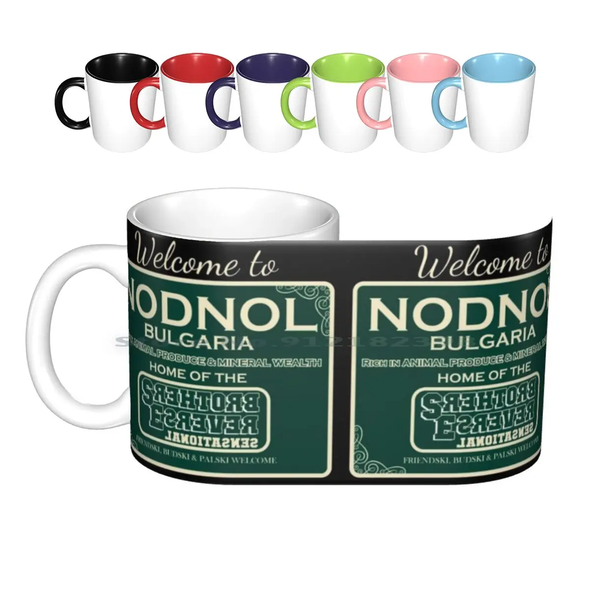 Nodnol Home Of The Sensational Reverse Brothers Ceramic Mugs Coffee Cups Milk Tea Mug Red Dwarf Rimmer Kryten Lister Cat Holly