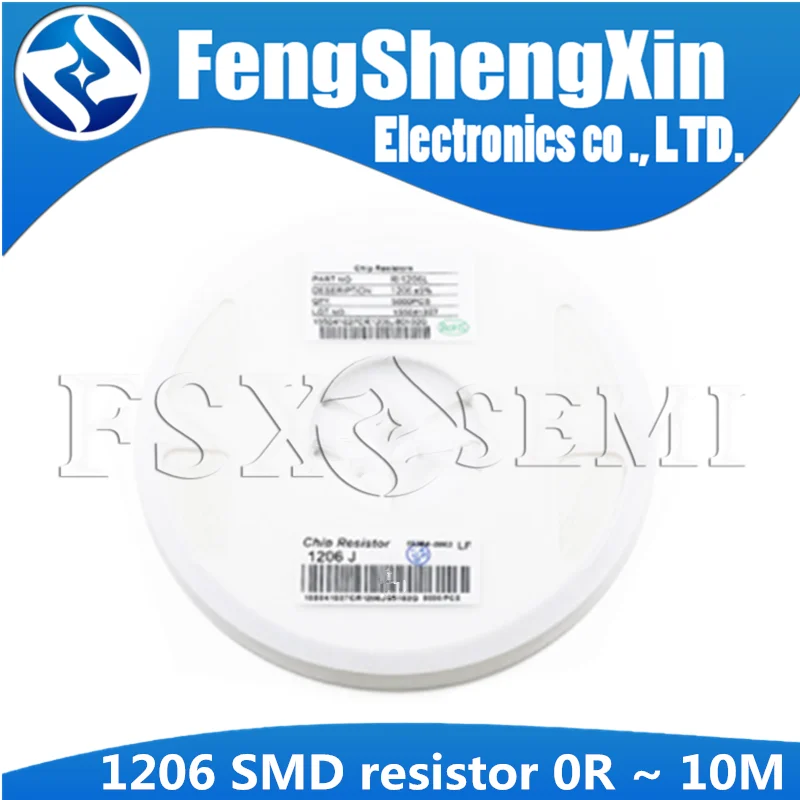 5000pcs/lot 1206 SMD resistor 1% 0R ~ 10M 1/4W 0 1 10 100 150 220 330 ohm 1K 2.2K 10K 100K 0R 1R 10R 100R 150R 220R 330R
