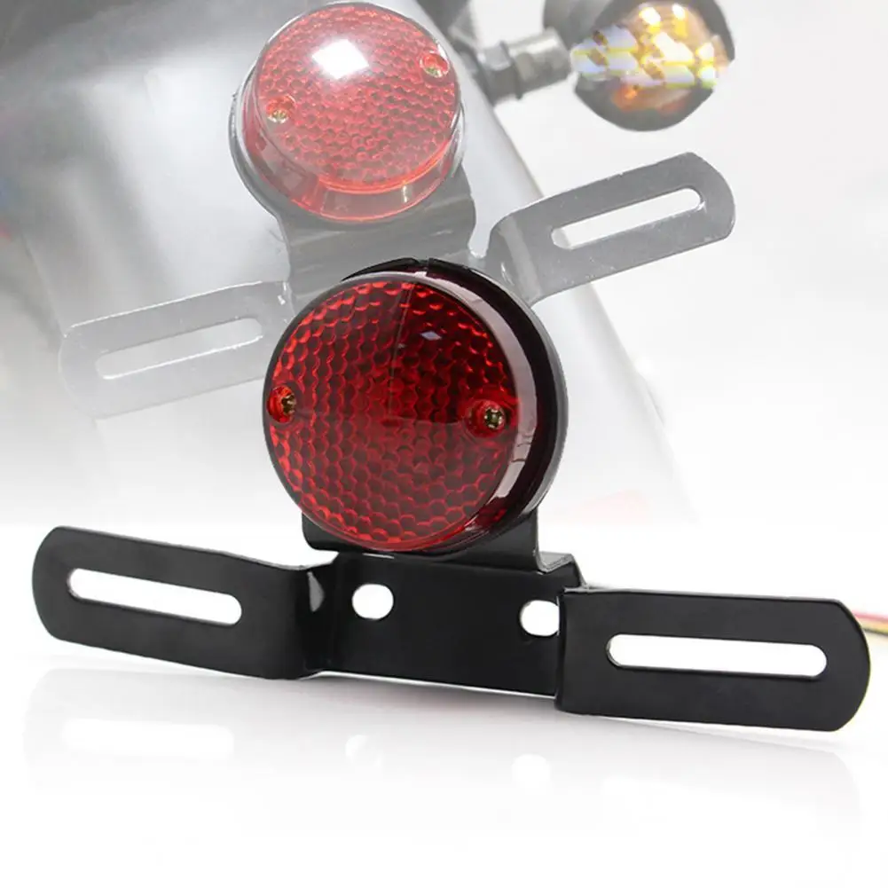 Motorcycle LED Stop Tail Light Motorbike Retro Red Brake Rear Lamp Tail light WITH License Plate Mount for