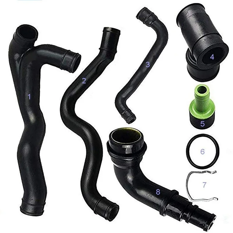 6Pcs Engine Crankcase Breather Hose for Golf J-Etta MK4 - A3 TT 1.8T 058103247,035103245A, 06A103213F, 06A103221AH