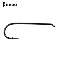 Bimoo 30 Uds atado de moscas Streamer Ninfa 4XL ganchos con ojo descendente 4X longitud Muddlers Zonkers pesca con mosca anzuelo de púas níquel negro