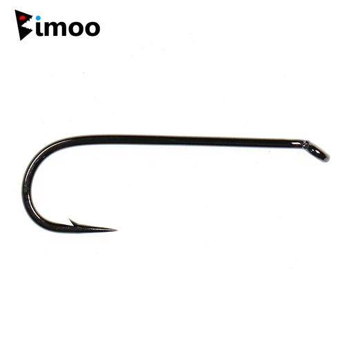 Bimoo 30 Uds atado de moscas Streamer Ninfa 4XL ganchos con ojo descendente 4X longitud Muddlers Zonkers pesca con mosca anzuelo de púas níquel negro