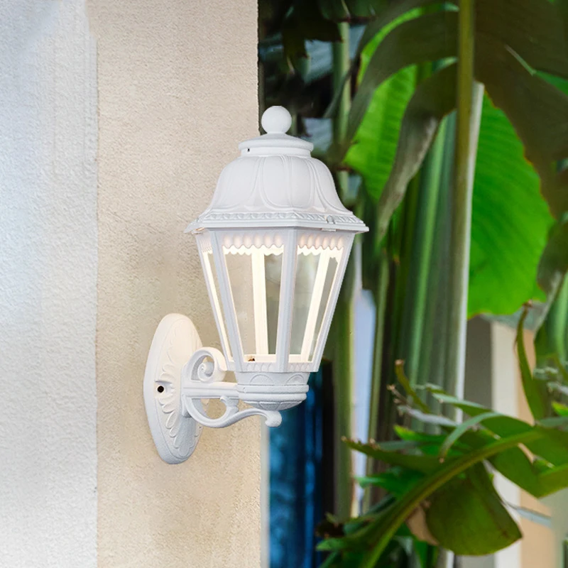 Nordic Creative Hexagonal Scenic Area Porch Wall Lamp Waterproof Outdoor Italian Lights Balcony Villa Hotel Courtyard Sconce