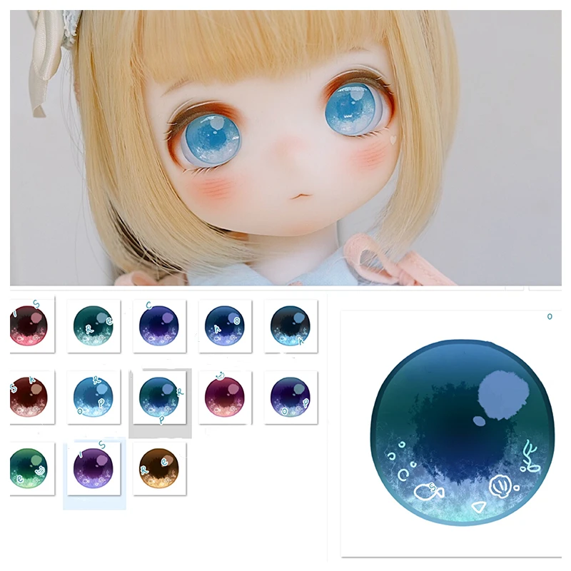 

14mm 16mm 18mm 20mm 22mm BJD doll eyes cartoon eyes with metallic effect for 1/8 1/6 1/4 1/3 BJD doll accessories doll eyeballs