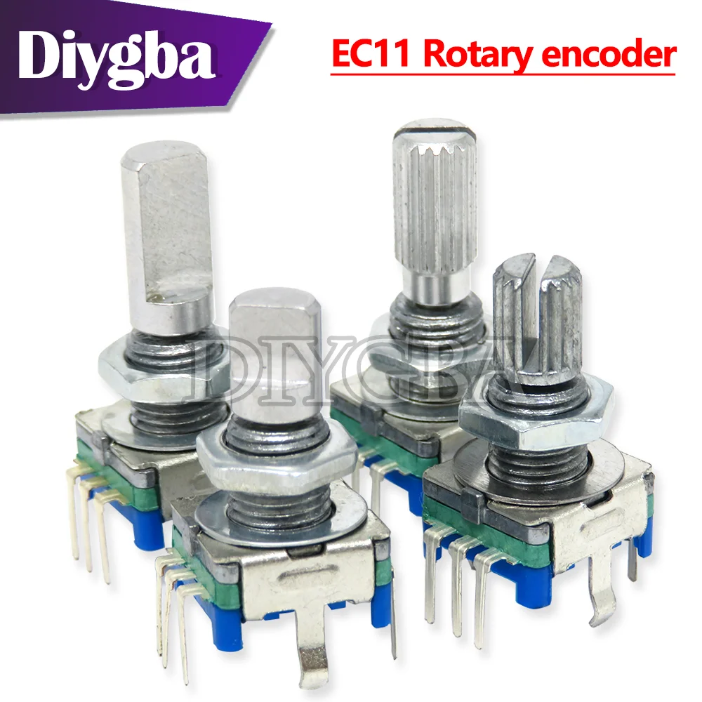 5PCS EC11 20-bit 360-degree rotary encoder 15/20 mm long handle, built-in button switch potentiometer