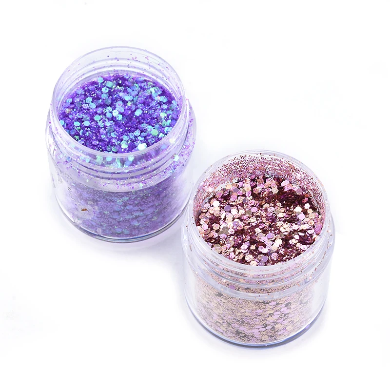 1 scatola Mix Nail Gillter Hexagon con paillettes luccicanti per Nail Art Set decorazione olografica Manicure pigmento unghie polvere