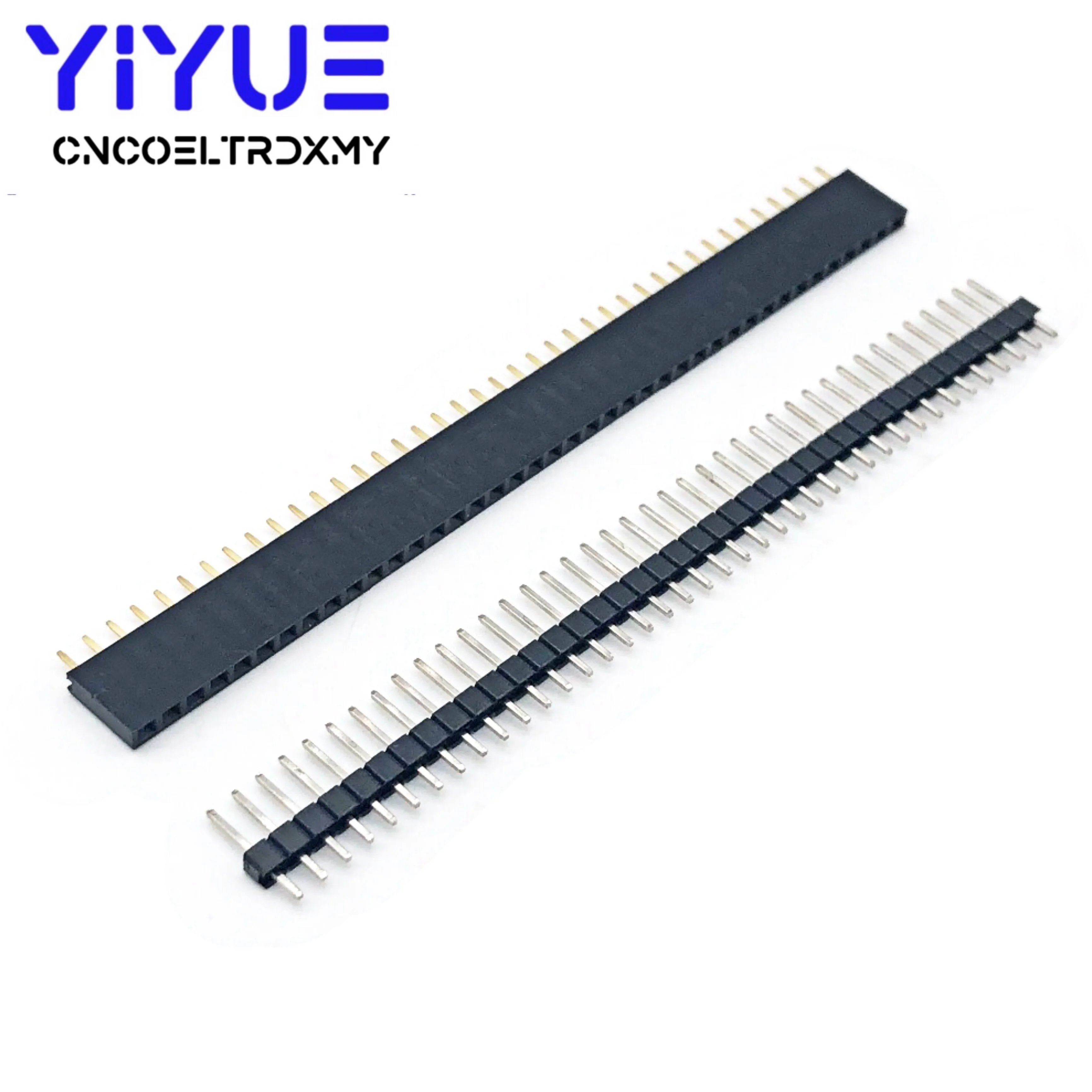 1/5 PCS Pack 40 Pin 2.54mm Single Row Straight Male + Female Pin Header Strip black