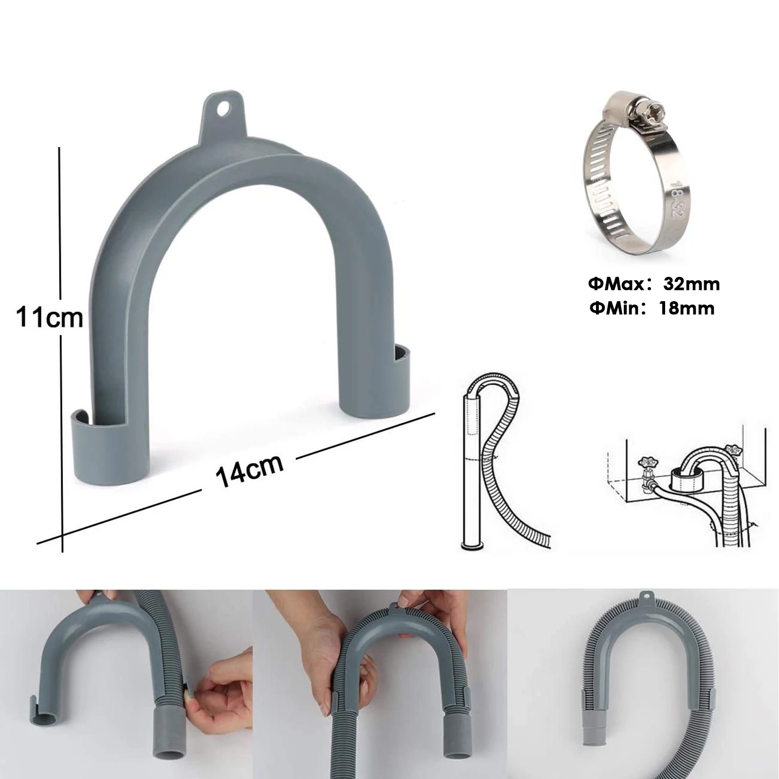 Kit de tubo de extensión para lavadoras, manguera de drenaje extensible, lavavajillas Bosch, 1,5 M, manguito de 19mm-28mm