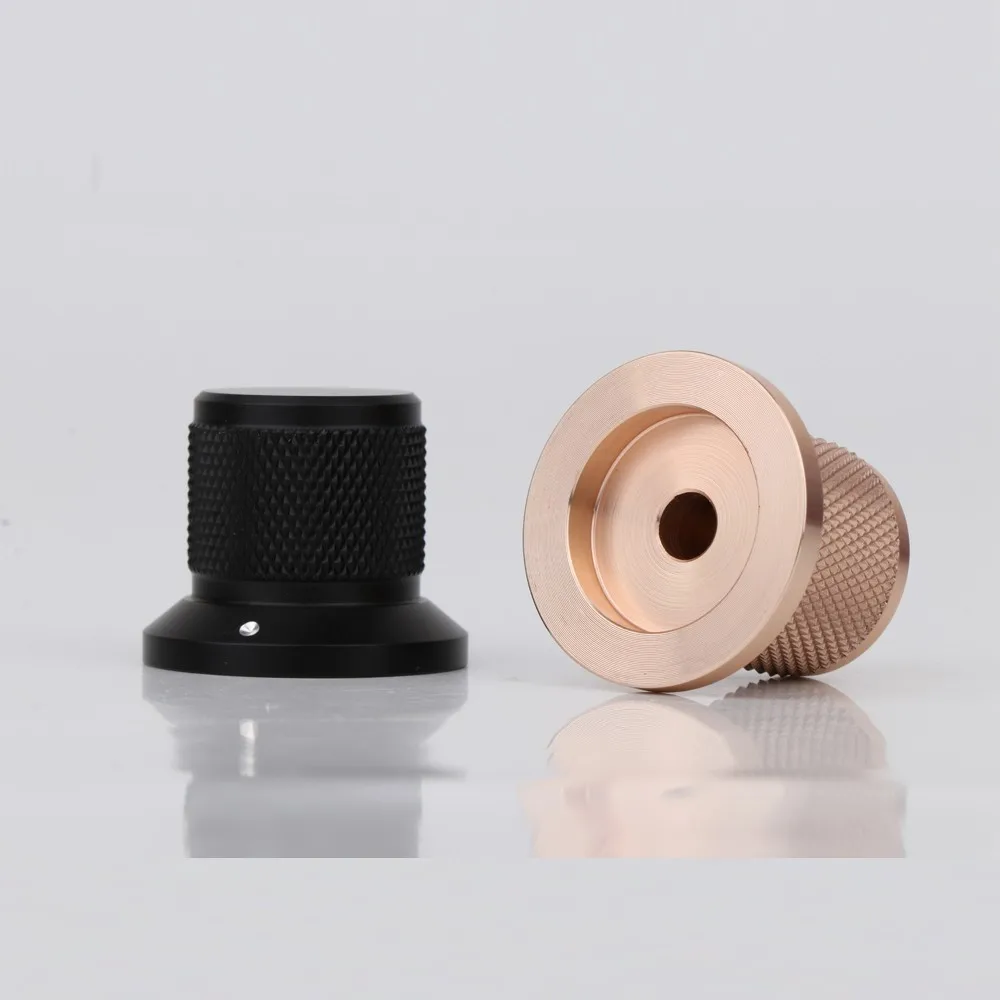 Preffair 4*KN3022 Glod/Balck Guitar Bass Knob Durable Dome Knob Volume Tone Control Replacement Parts Electric Guitar Bass Screw
