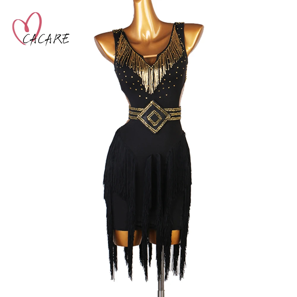 Vestido de baile latino para mujer, ropa femenina con flecos de flamenco, traje de competición de Salsa, vestidos de fiesta personalizados D0157