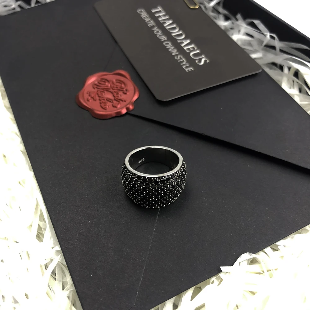 Black Pave Cocktail Ring,Europe Style Fashion Good Jewerly For Women Men Spring Gift