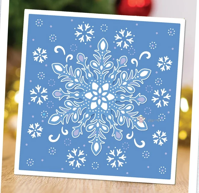 Mmao Handwerk Metall Stahl Schneiden Stirbt Neue Platz schneeflocke hintergrund Scrapbooking Papier/foto Karten Präge Stirbt – Detail 1