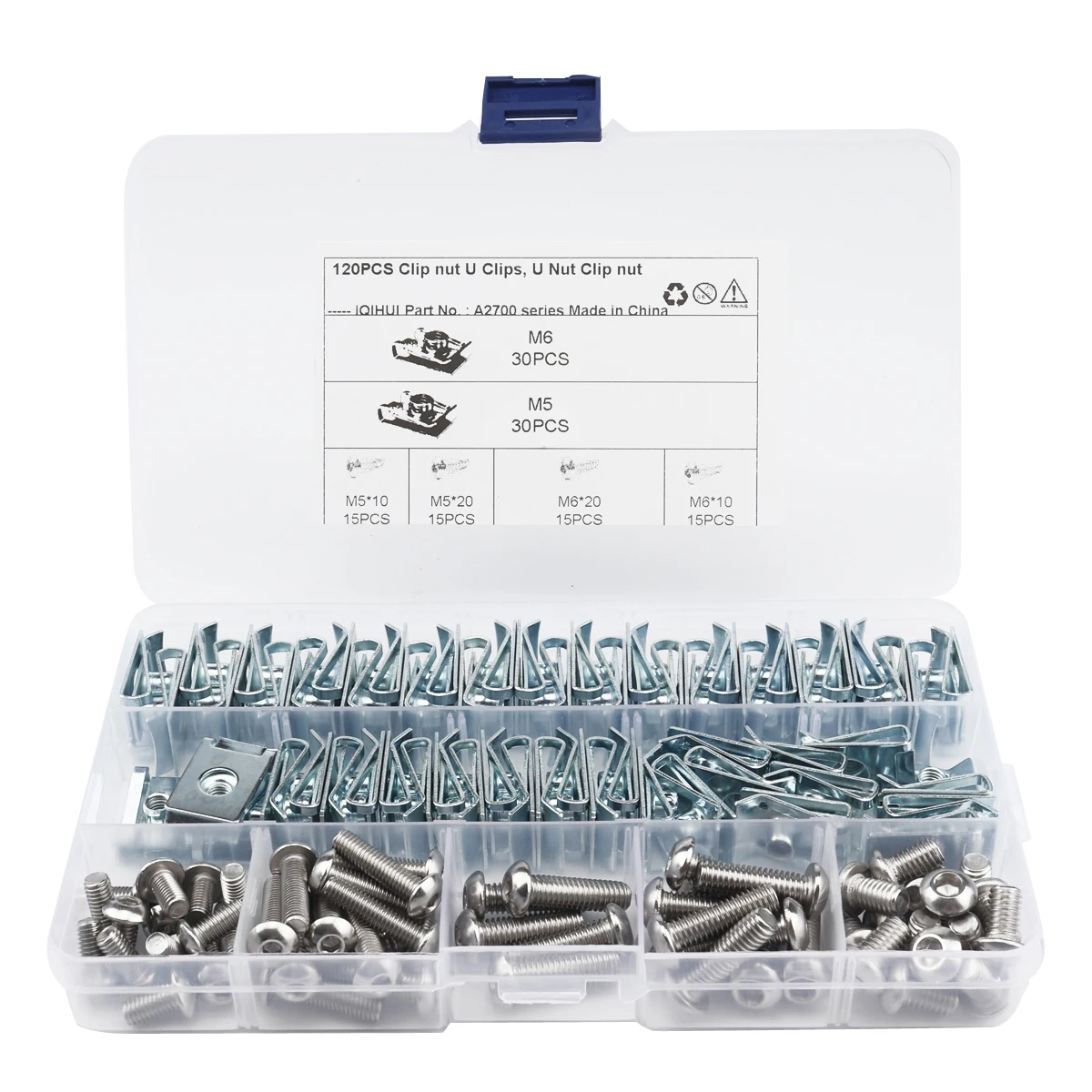 120 Pieces Chuck Nuts, B Type Spring Nuts With Bolts For: Automobile And Motorcycle