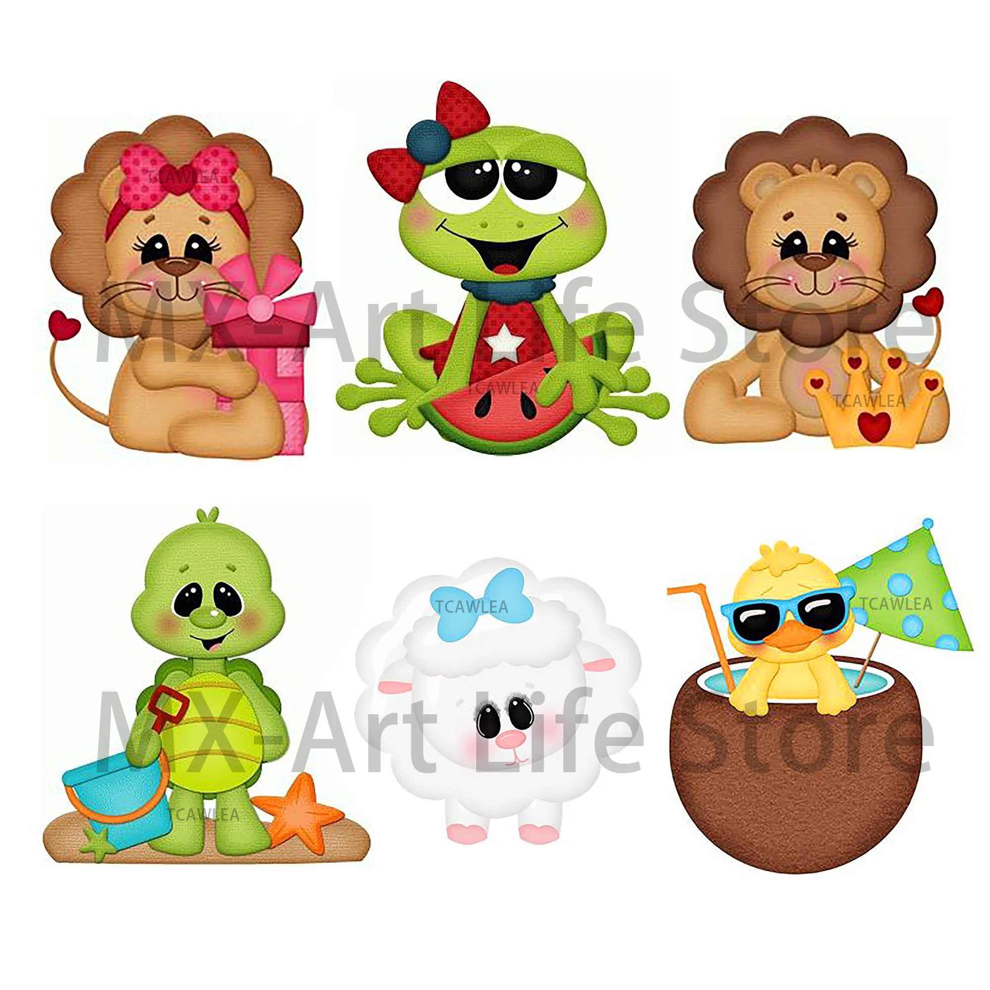 יפה האריה ברווז כבש צב דוב צפרדע ילדה ילד חיתוך מת חיה חדש בובת סטנסיל עבור DIY רעיונות קרפט כרטיסים